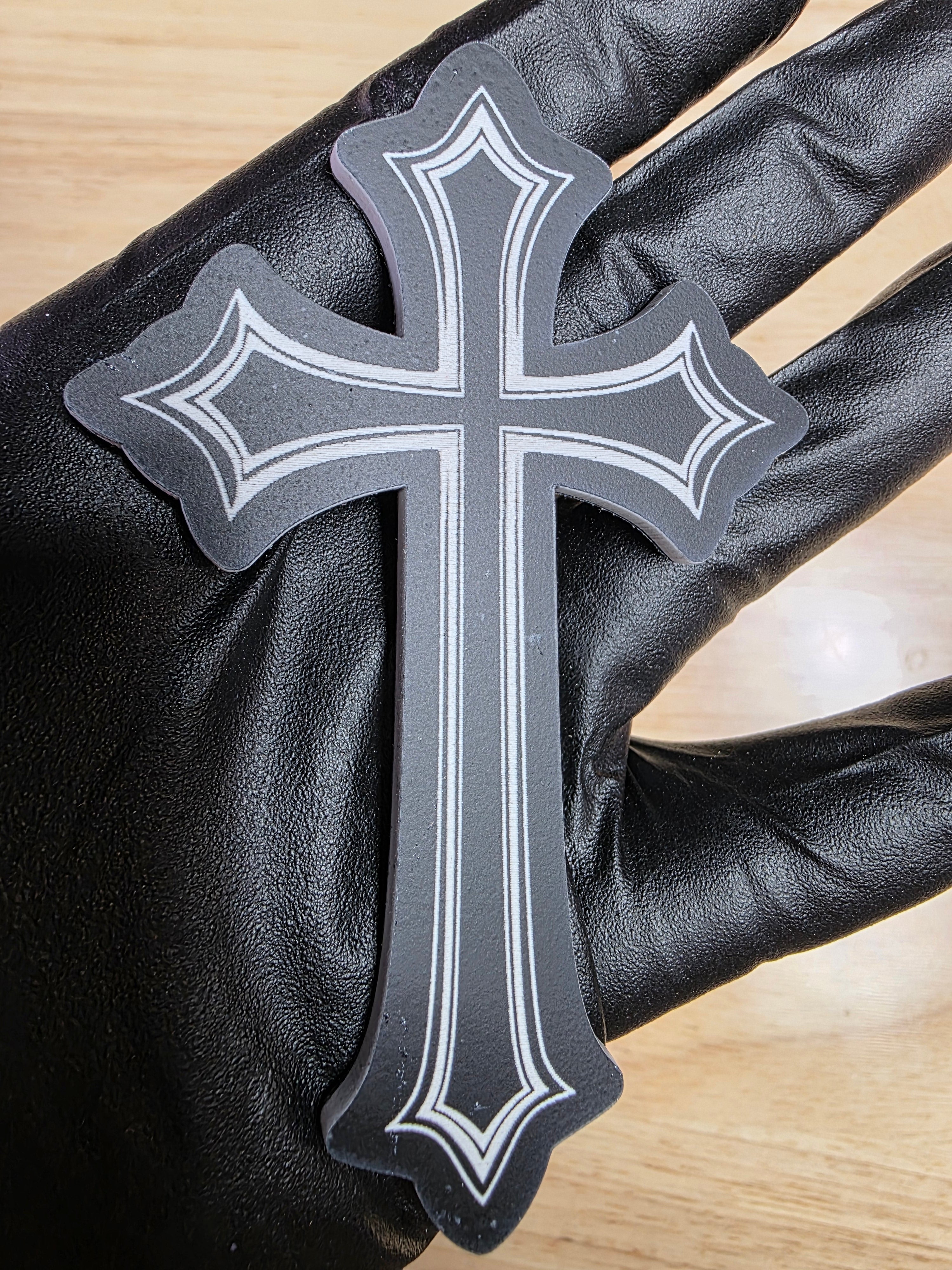 βοΈ 4" Cross Emblem v3 β Black & White | 3M VHB Backed