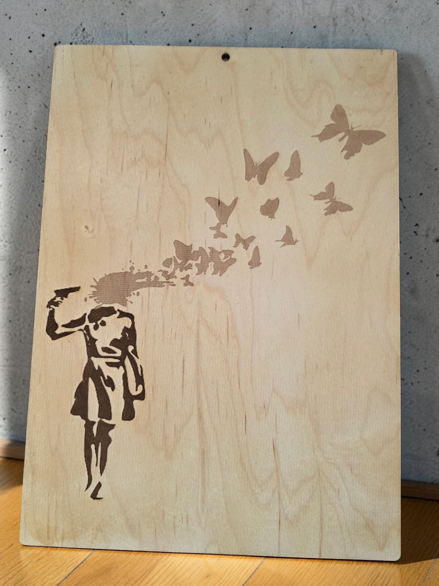 Butterfly Escape Laser-Engraved Maple Wall Art – 11" × 14"