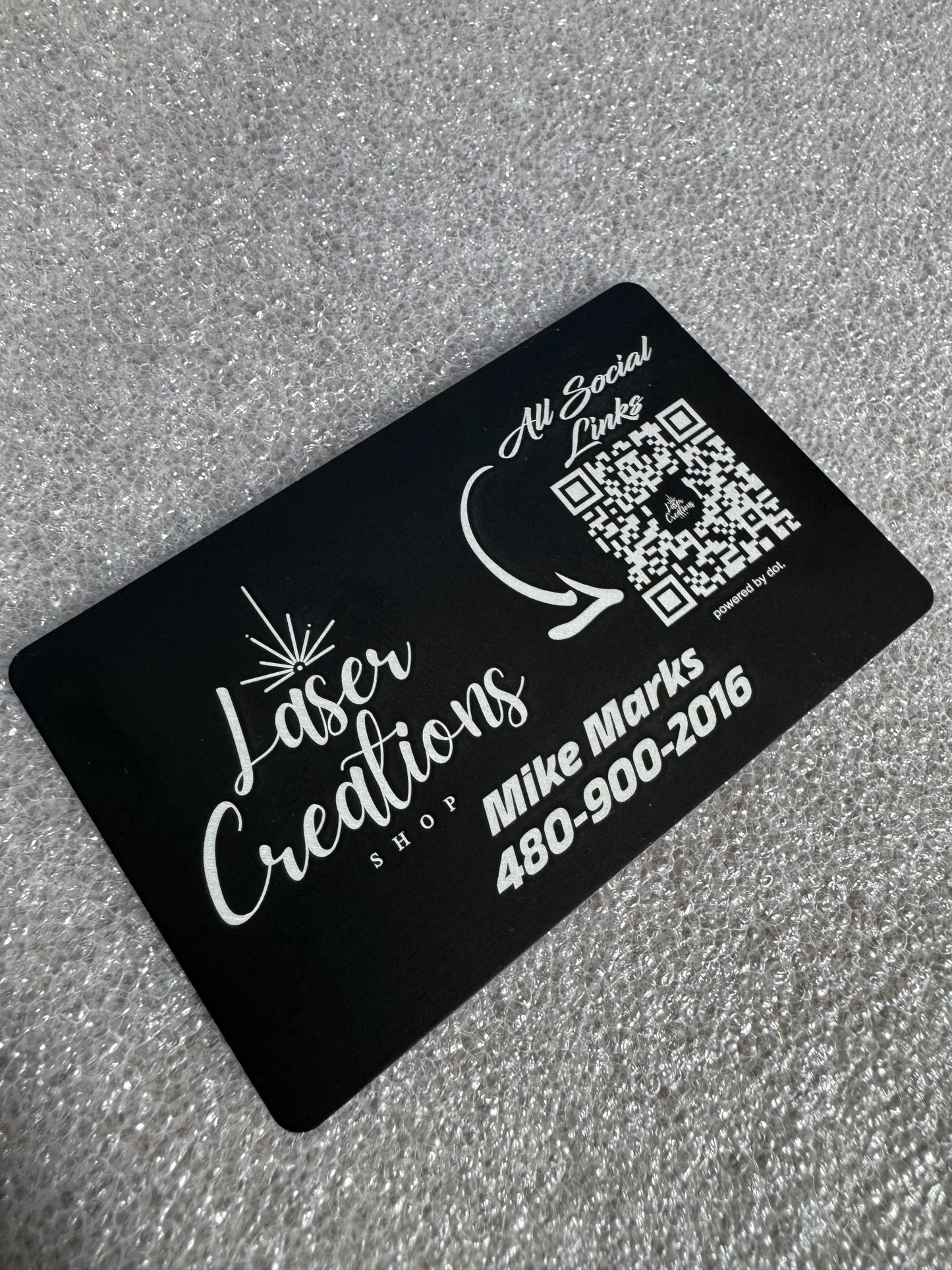 (Qty 10) Black Anodized Aluminum Business Cards (High Thickness)