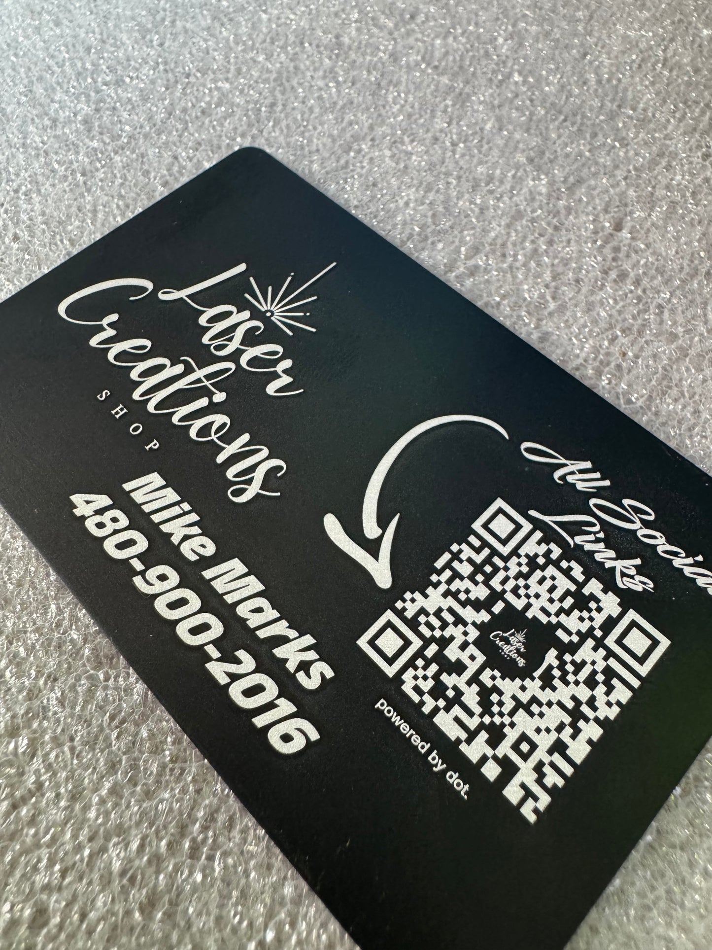 (Qty 10) Black Anodized Aluminum Business Cards (High Thickness)