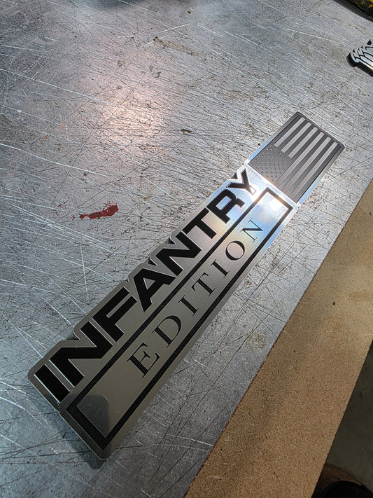 Infantry Edition Car Emblem – UV-Resistant Acrylic Badge | 5″, 6″, 7″ | 3M VHB Adhesive | Lifetime Warranty