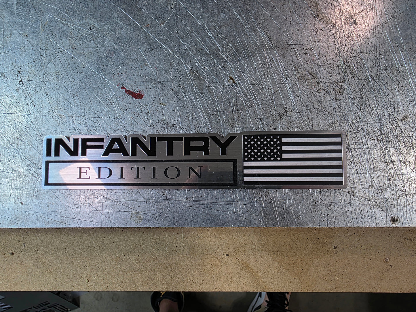 Infantry Edition Car Emblem – UV-Resistant Acrylic Badge | 5″, 6″, 7″ | 3M VHB Adhesive | Lifetime Warranty
