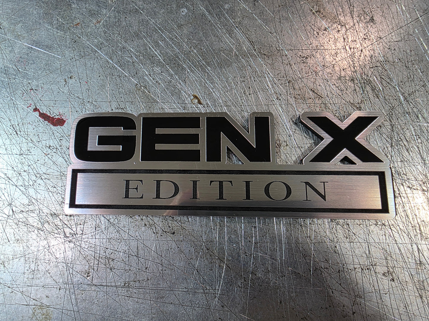 Gen X Edition Car Emblem Badge – Custom X Color | UV-Resistant Acrylic | 5″ 6″ 7″ | 3M VHB Adhesive | Lifetime Warranty