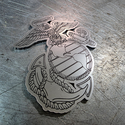United States Marines EGA Logo Vehicle Emblem – UV-Resistant Cast Acrylic (5", 6", 7" Tall & 1/8" Thick) w/ 3M VHB & Lifetime Warranty