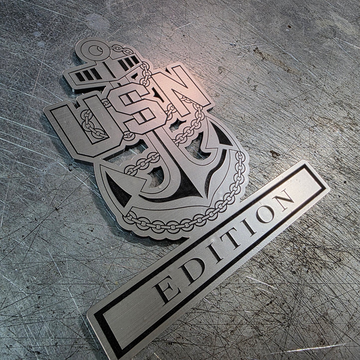 United States Navy Edition Vehicle Emblem – UV-Resistant Cast Acrylic (5", 6", 7" Wide, 1/8" Thick) w/ 3M VHB & Lifetime Warranty