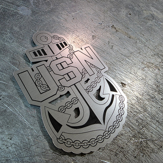 United States Navy Logo Vehicle Emblem – UV-Resistant Cast Acrylic (5", 6", 7" Tall & 1/8" Thick) w/ 3M VHB & Lifetime Warranty