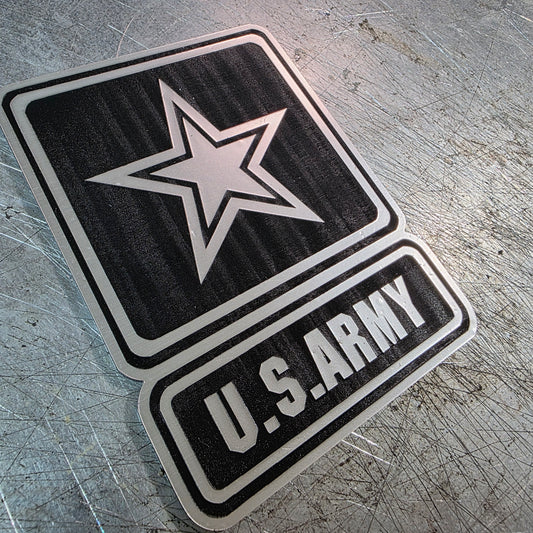 United States Army Logo Vehicle Emblem – UV-Resistant Cast Acrylic (5", 6", 7" Tall & 1/8" Thick) w/ 3M VHB & Lifetime Warranty