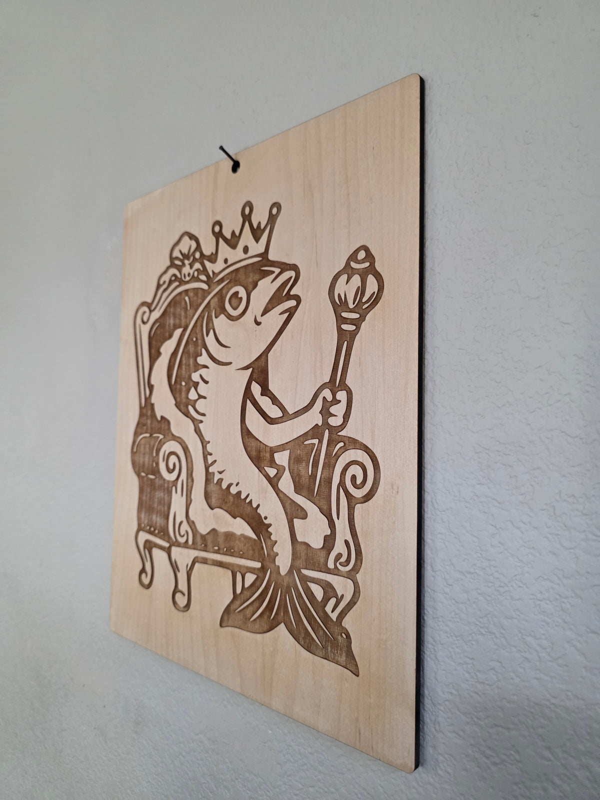 King of the Lake Fish – 11" x 17" Engraved Maple Wall Art