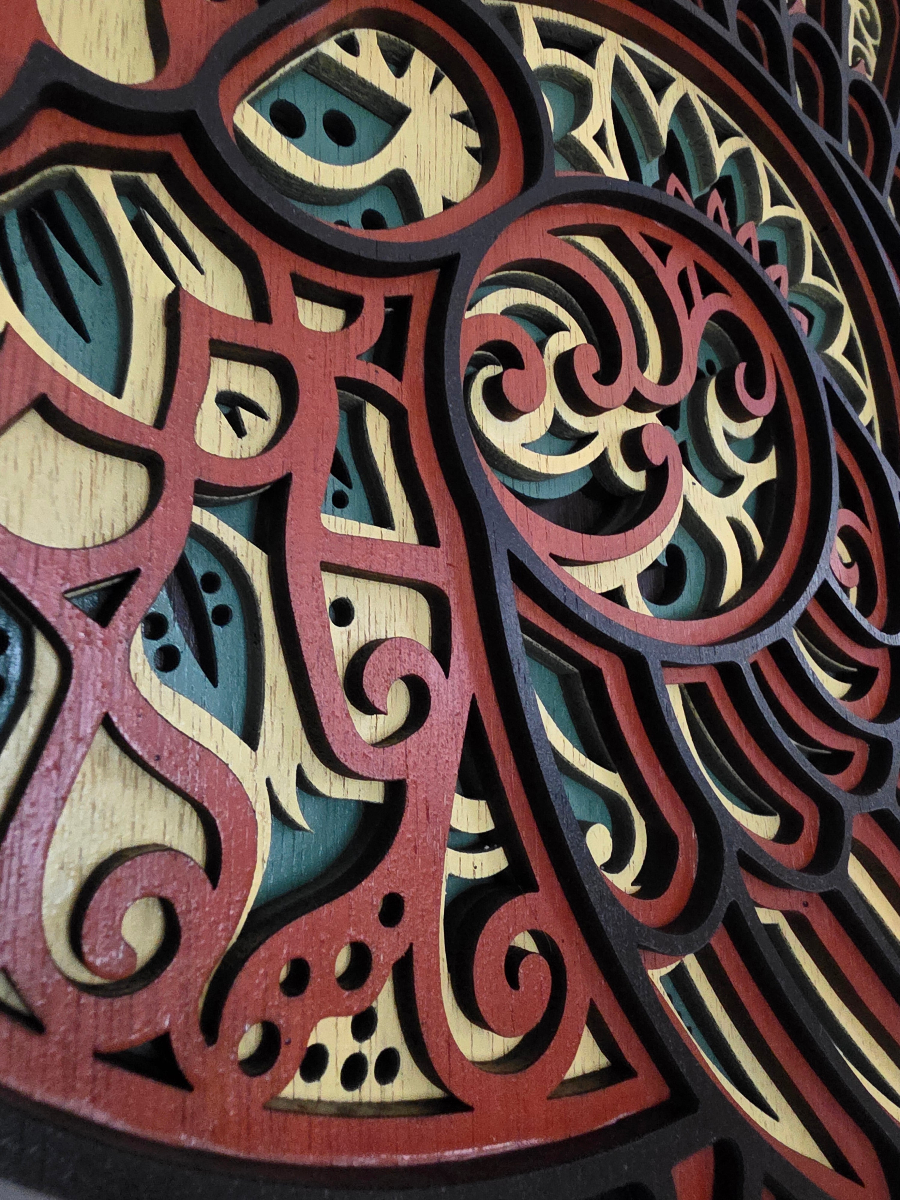 Mandala Turkey Wood Wall Art – Layered Thanksgiving Decor