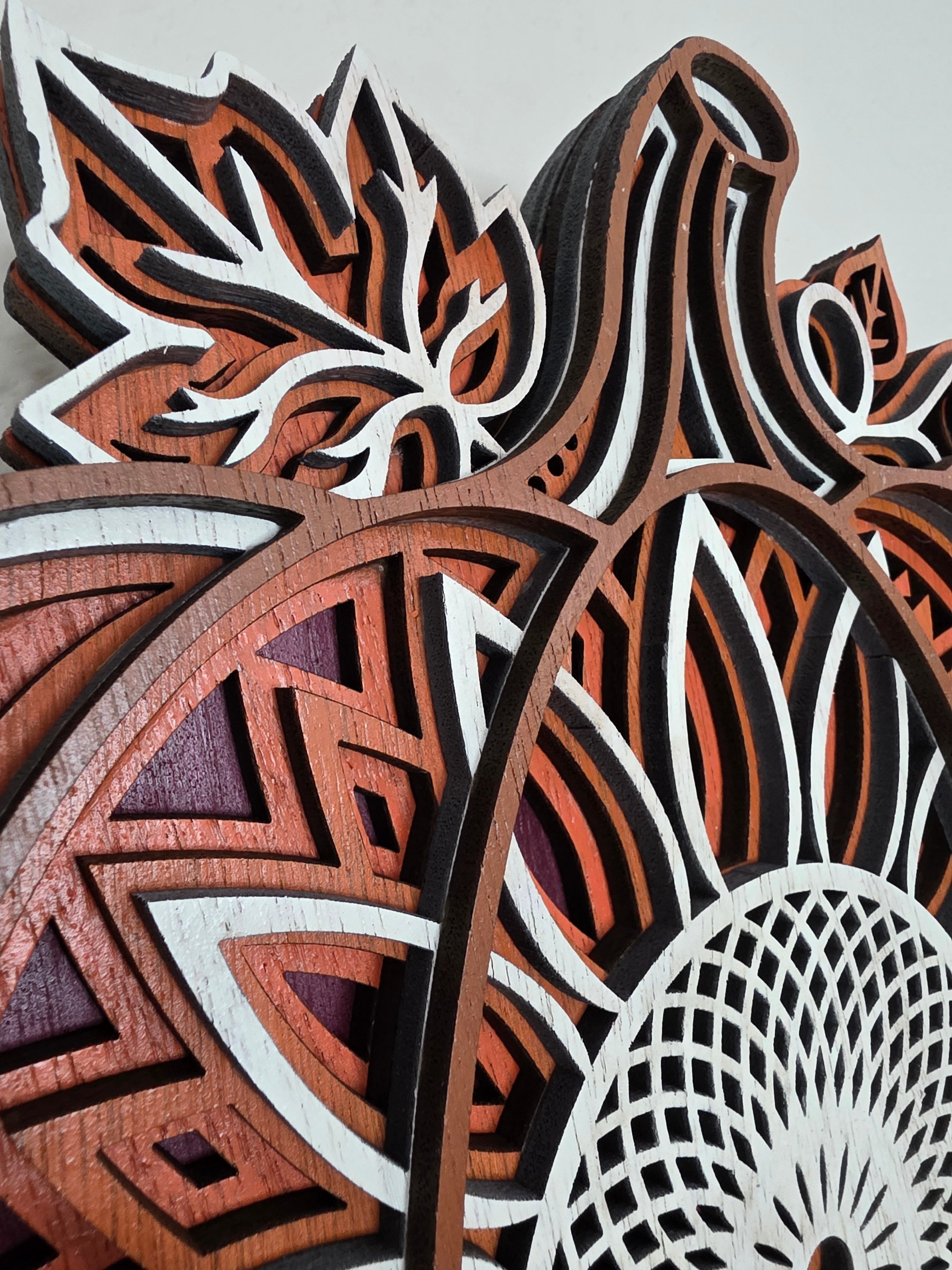 Mandala Pumpkin Layered Wood Wall Art – Fall Décor