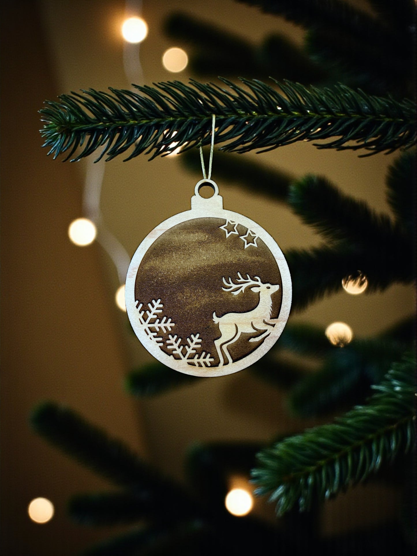 🎄 Holiday Cheer Premium Maple Ornament Set (Set of 4)