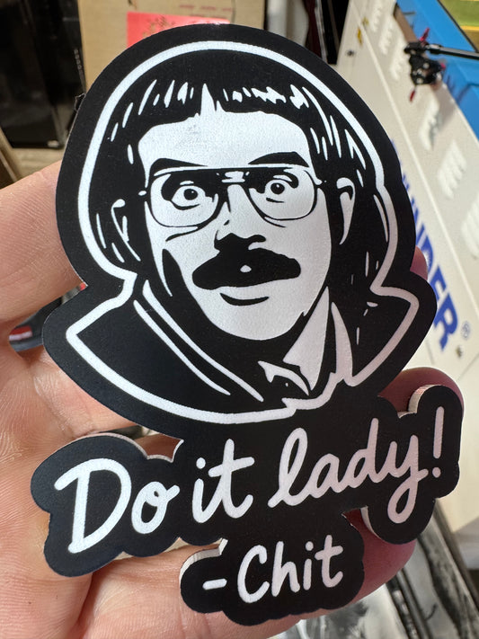 4" x 3" Custom “Chit” Emblem – Black & White Fan Badge with 3M VHB Backing