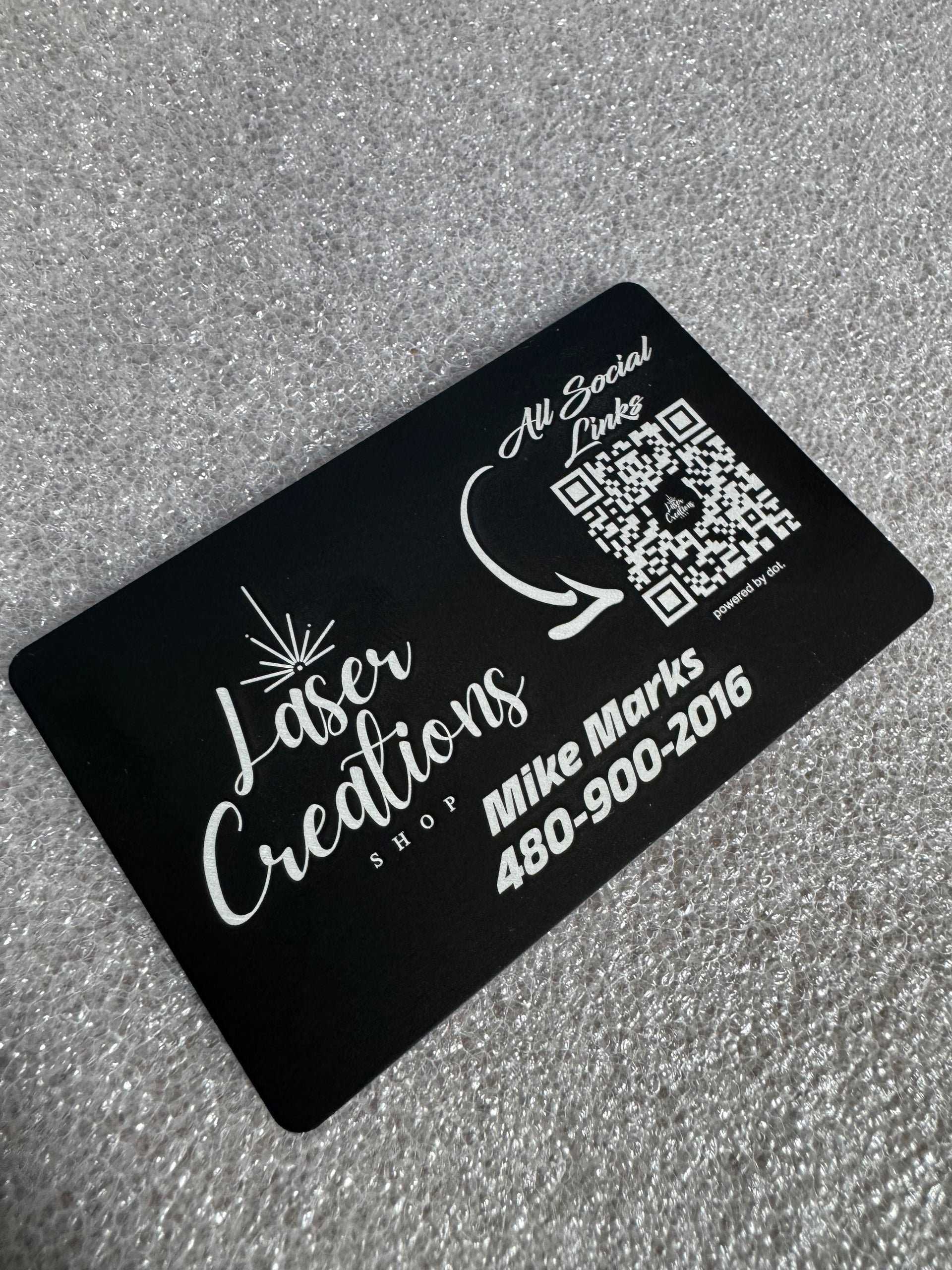 (Qty 10) Black Anodized Aluminum Business Cards (Medium Thickness)