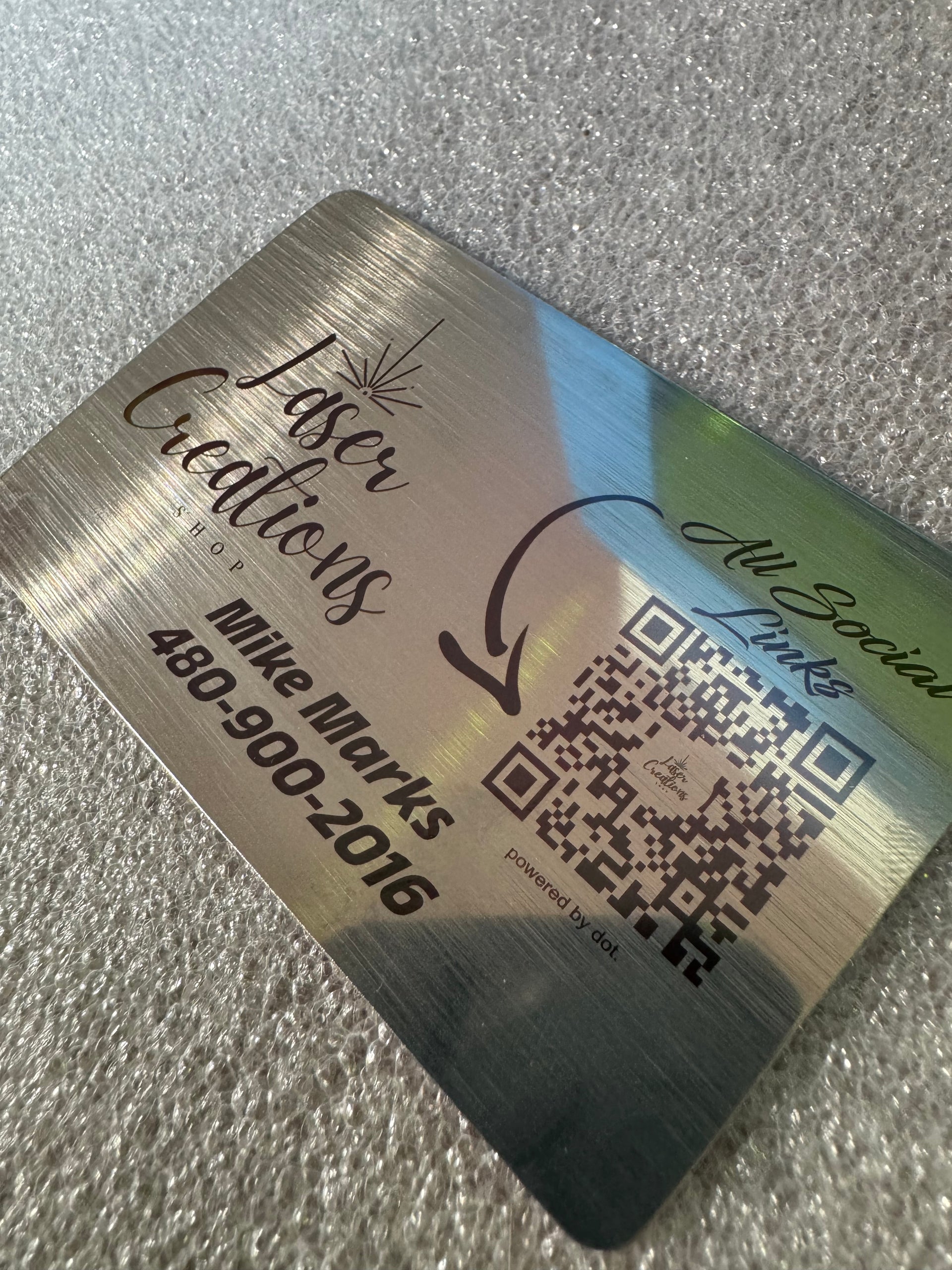 (Qty 10) 304 Stainless Steel Business Cards (Medium Thickness)